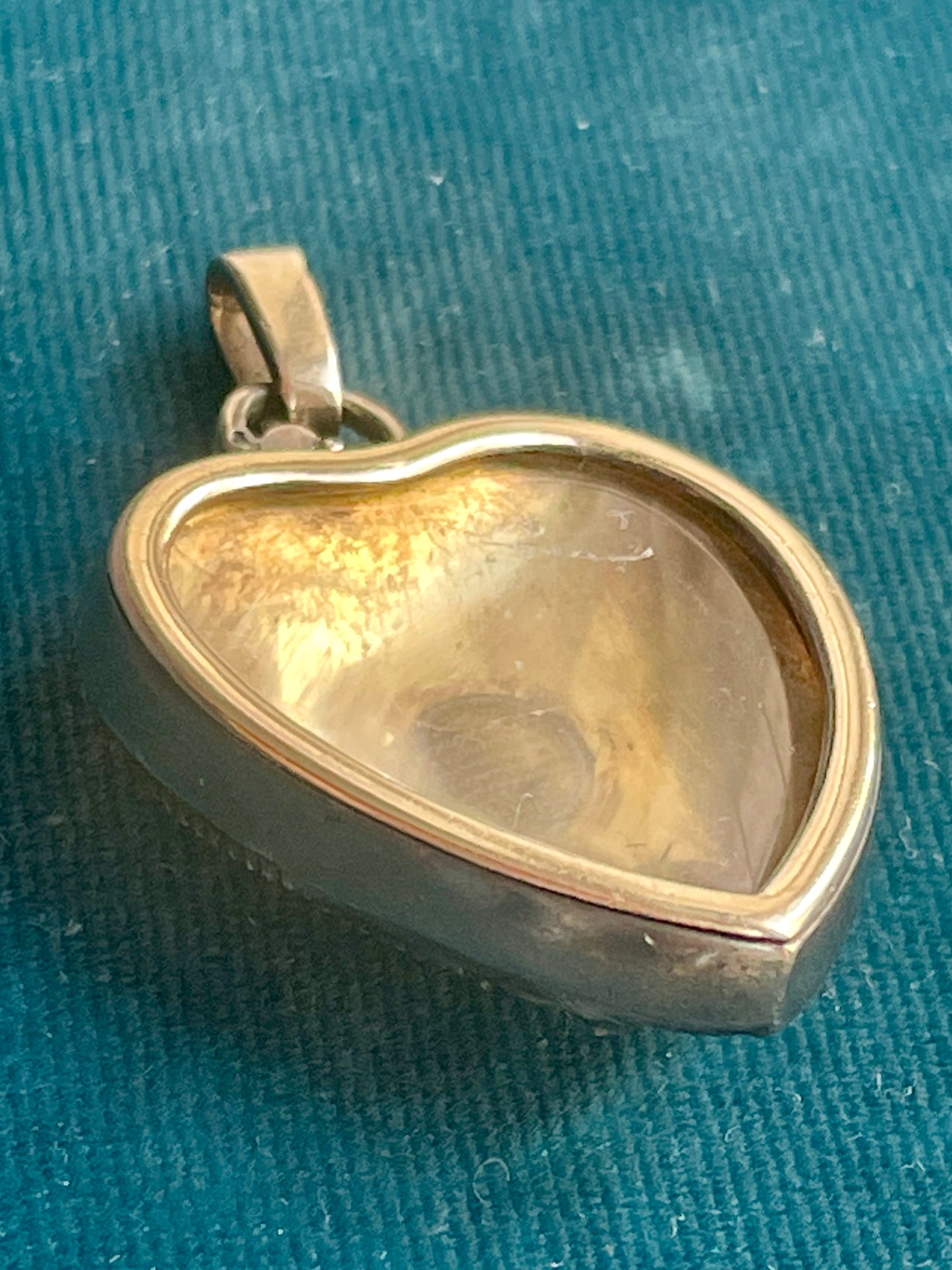 Antique Georgian Diamond and Guilloché Blue Enamel Heart Silver-Over-14k Gold Pendant