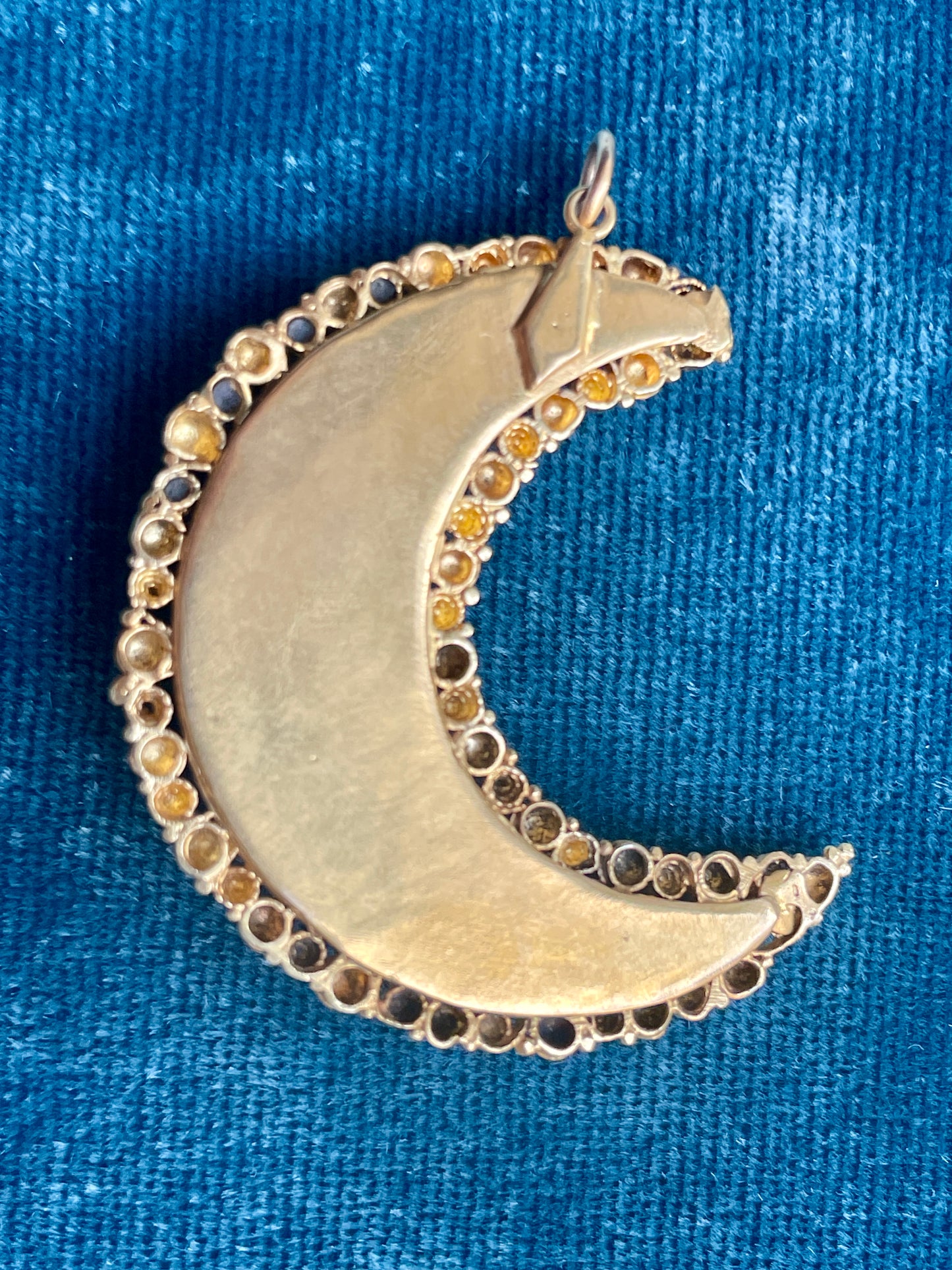 22k Gold & Turquoise Crescent Moon