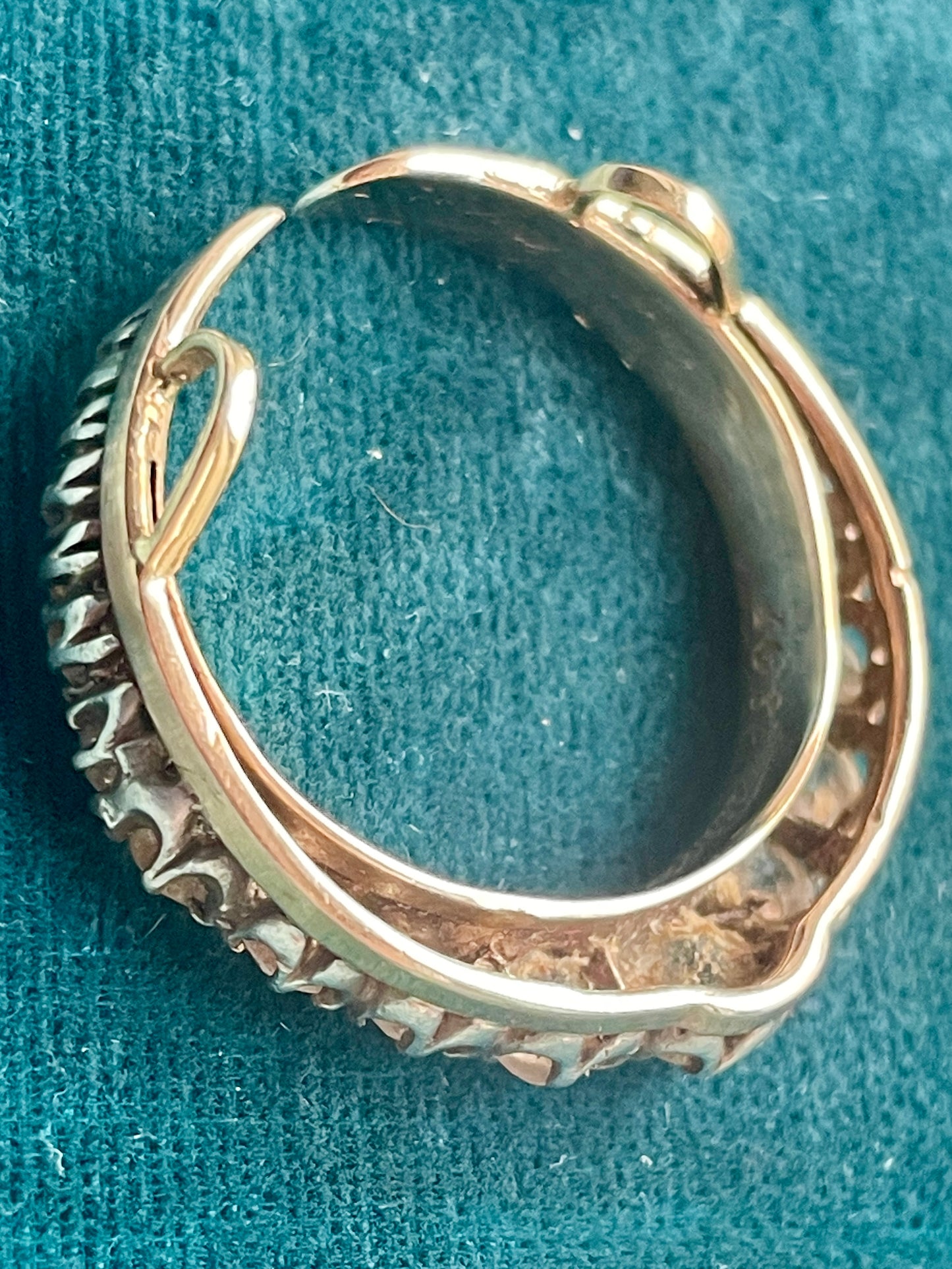 Antique Victorian Cheshire Diamond Crescent Silver-Over-18k Gold Pendant