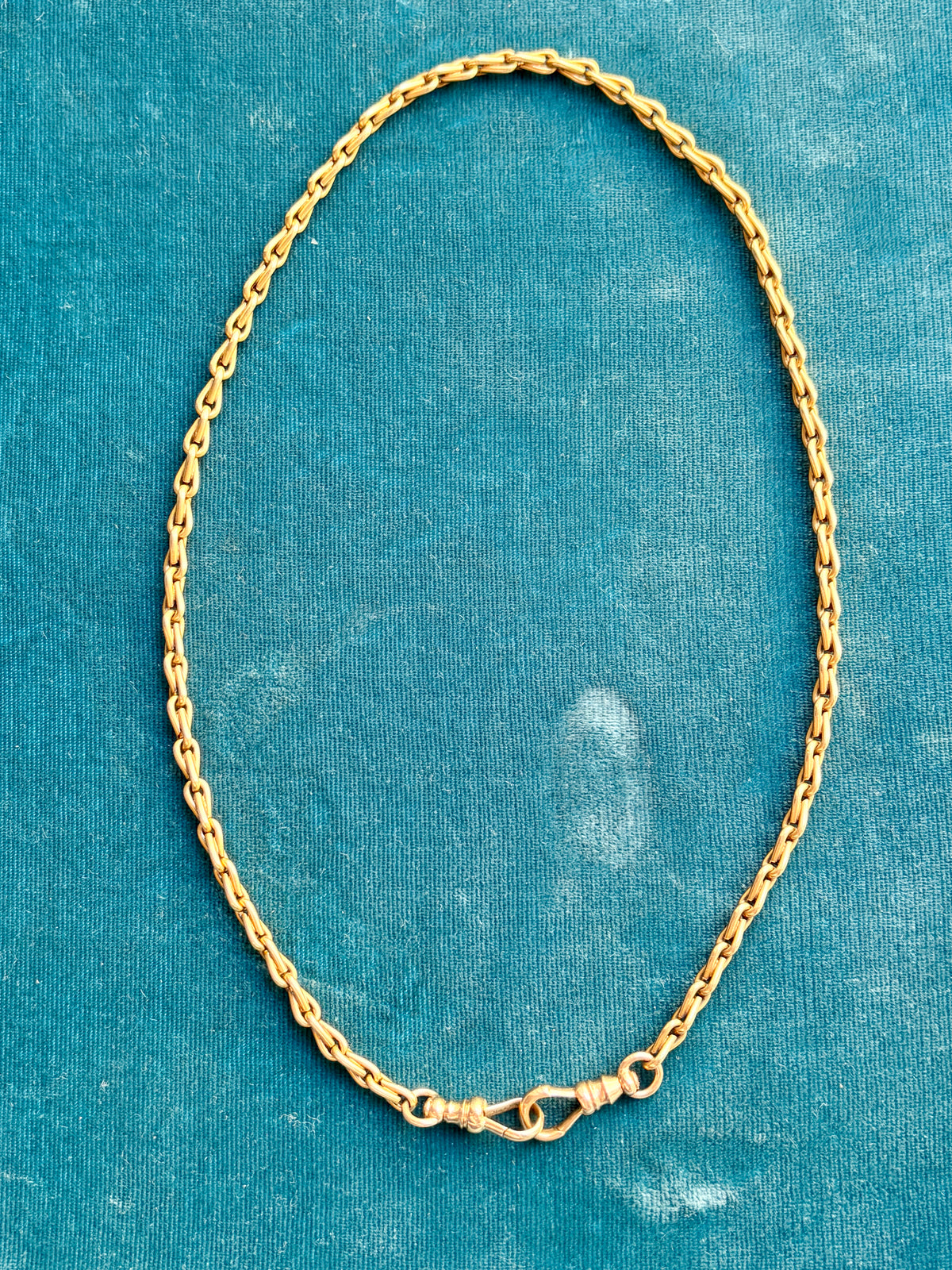 Antique French Barley Link 18k Gold 17" Watch Chain
