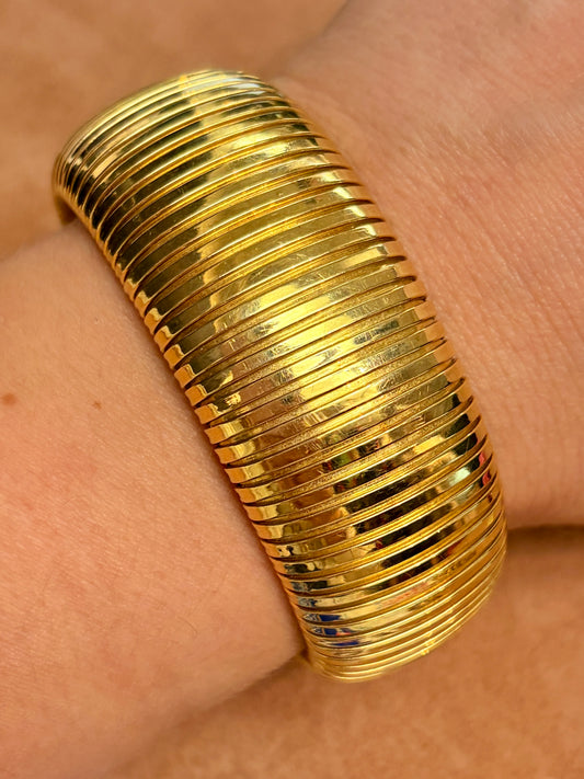 Mid-Century Tubogas 18k Gold Cuff