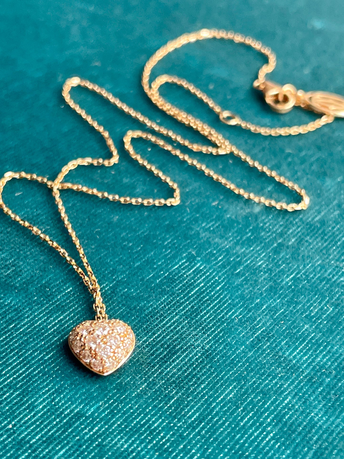 Cartier "C Heart of Cartier" Diamond Pave 18k Rose Gold Pendant Necklace