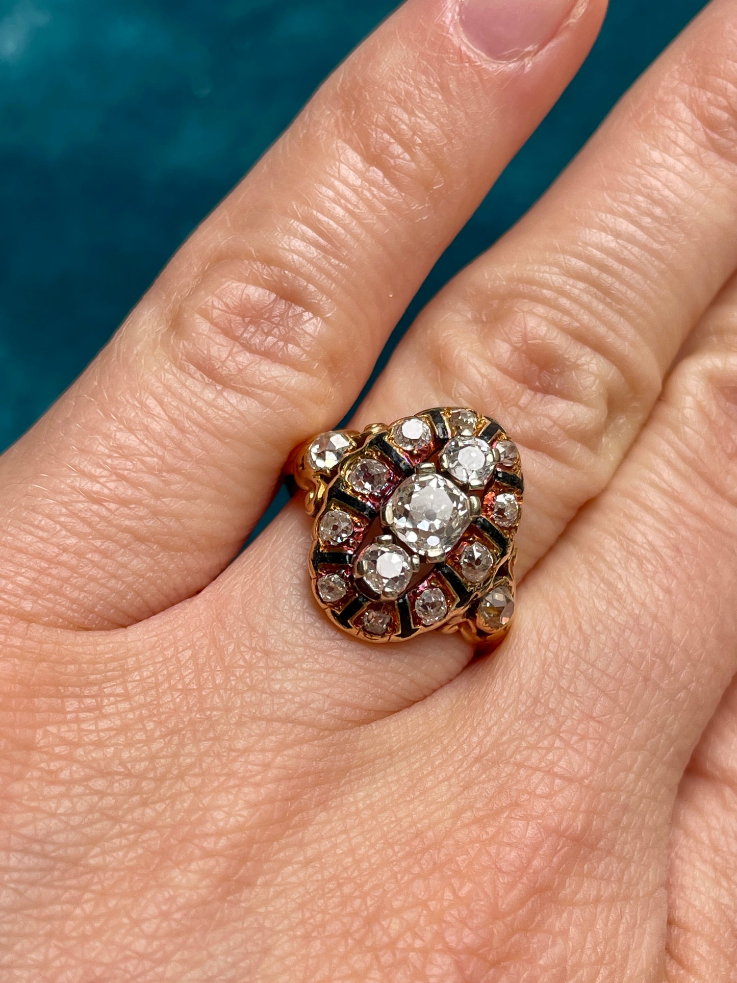 Mid-Century Old-Mine Cut Diamond Ring