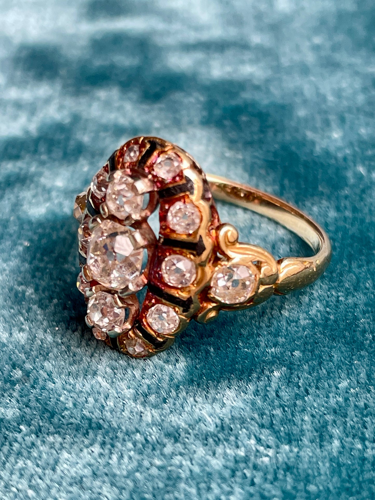 Mid-Century Old-Mine Cut Diamond Ring
