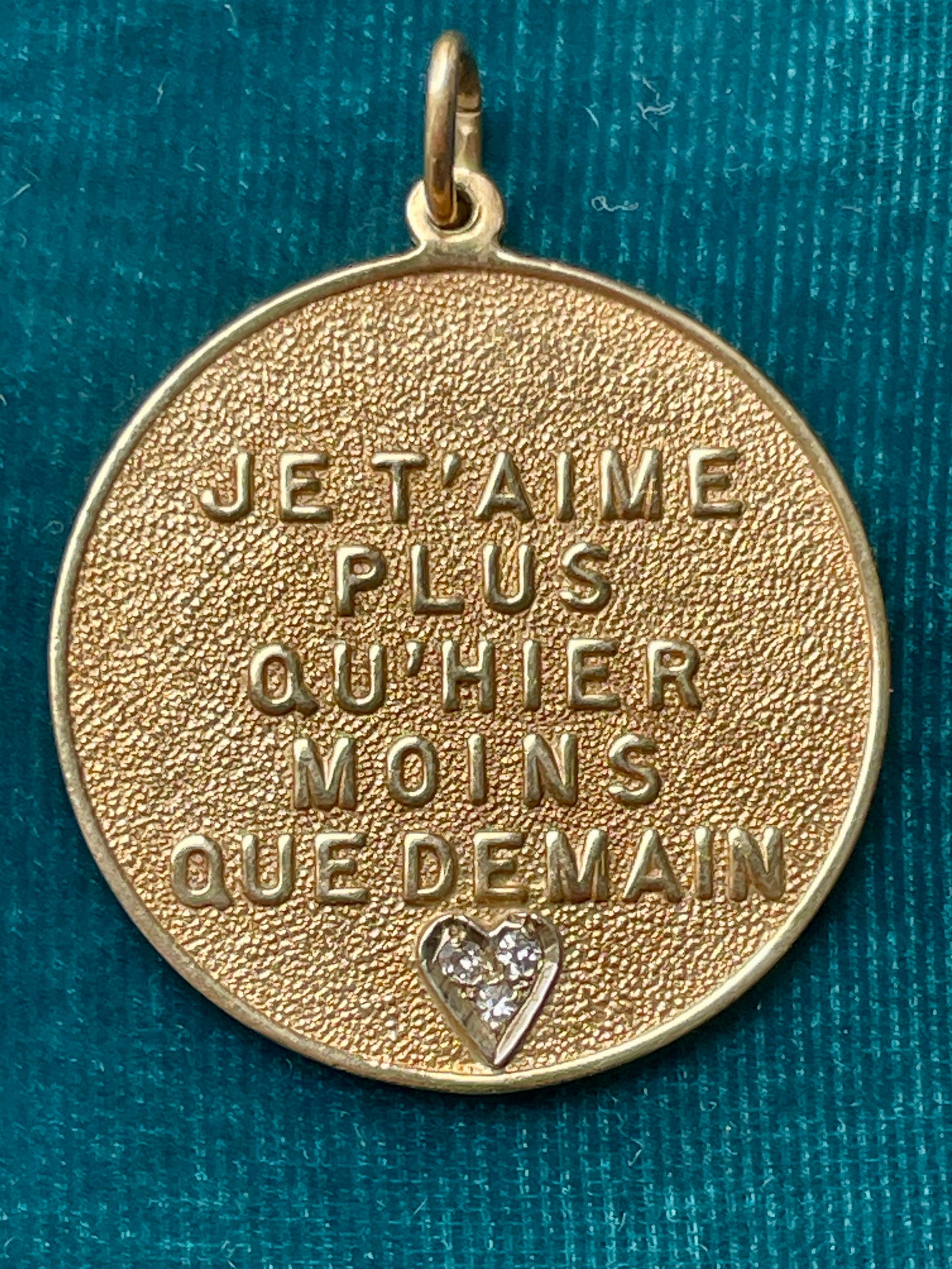 Mid-Century Merrin "Plus Qu'Hier" 14k Love Token