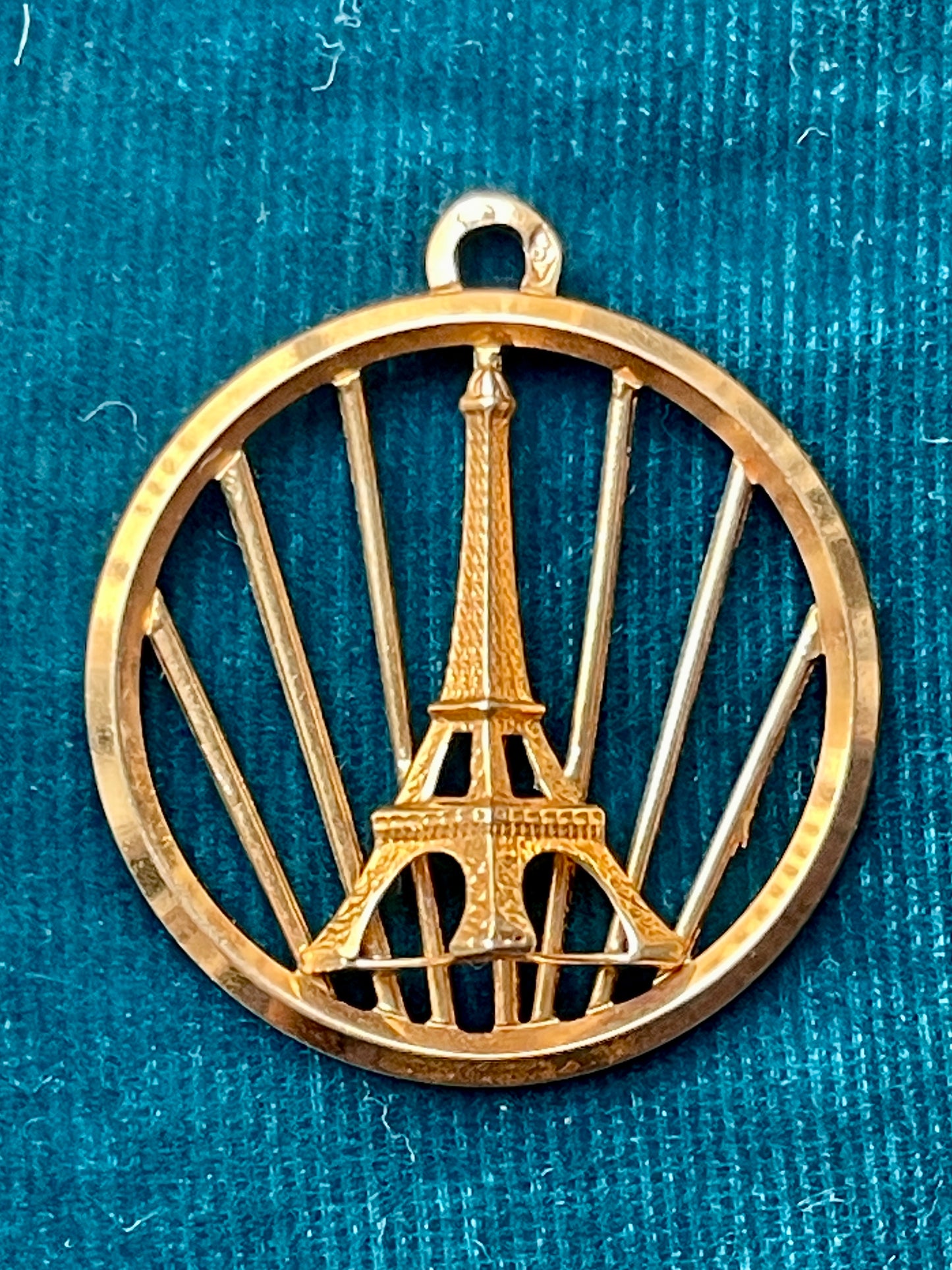 French Eiffel Tower 18k Gold Pendant