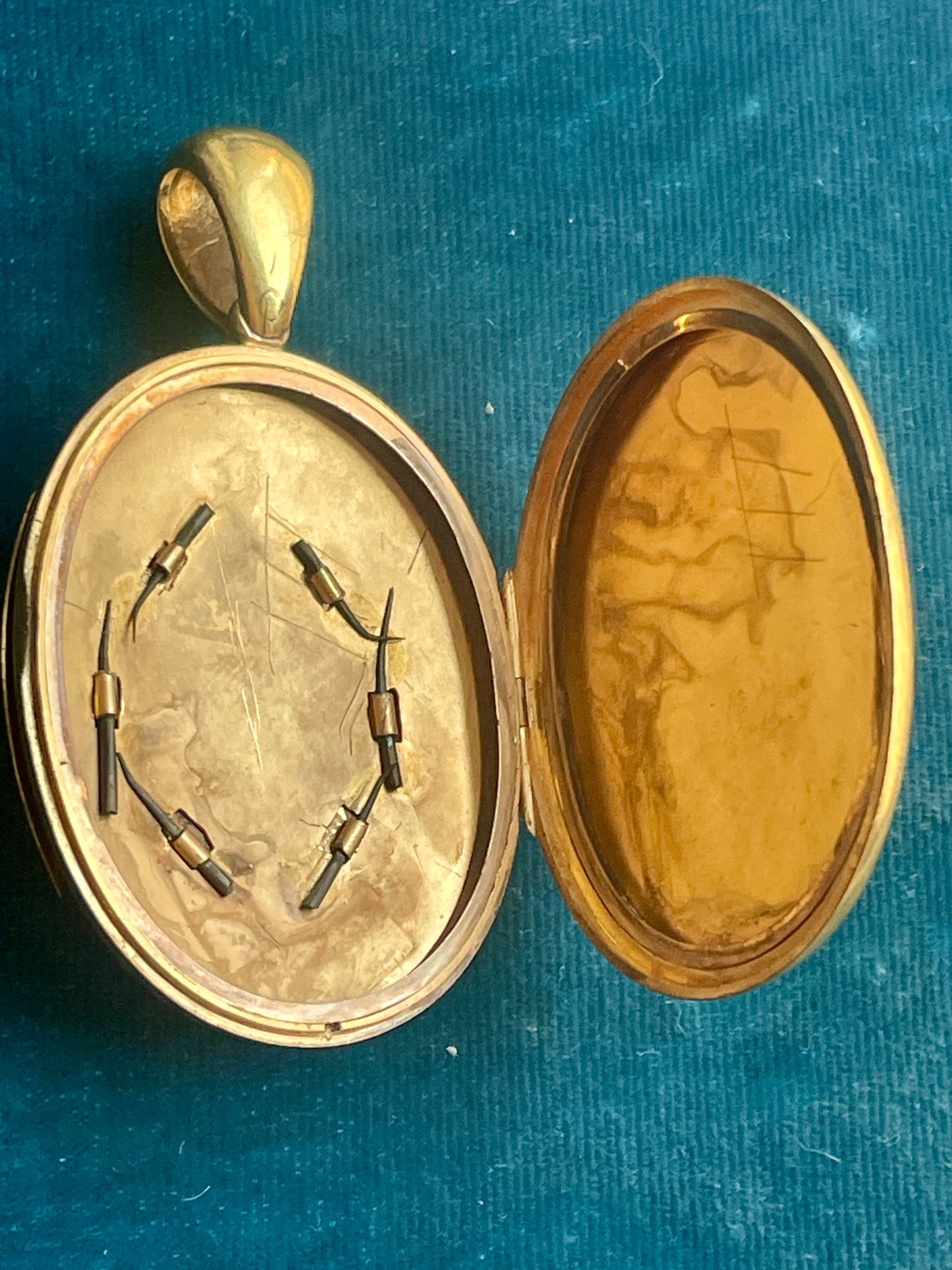Antique Victorian Ruby and Seed Pearl Buckle and Garter 14k Gold Locket
