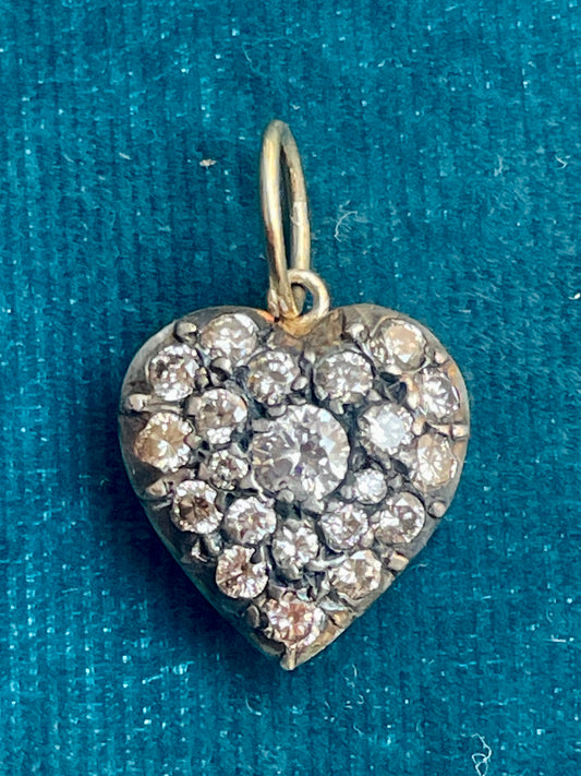 Antique Georgian Pave Diamond Heart Charm (L)