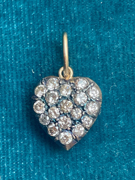 Antique Georgian Pave Diamond Heart Charm (M)