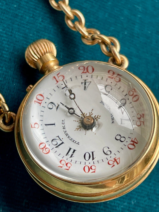 Tiffany & Co. Edwardian Orb 18k Gold Watch Pendant
