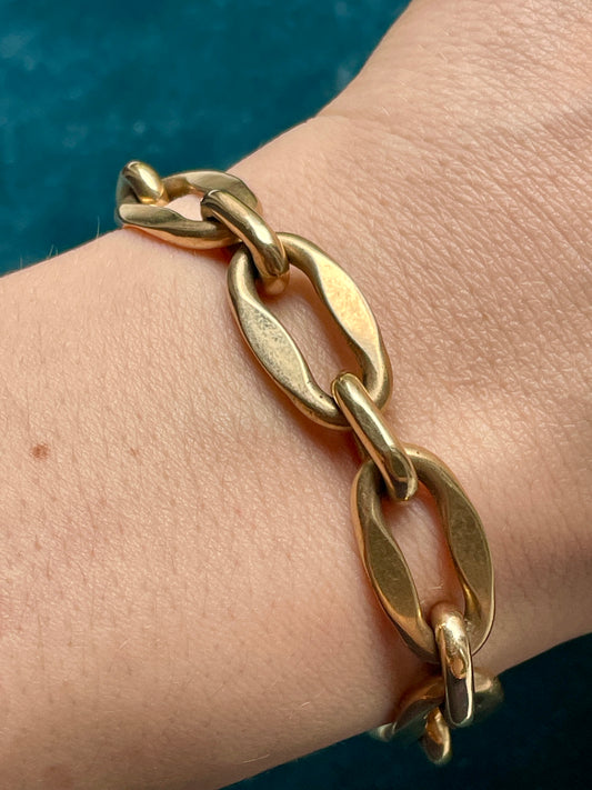 Tiffany & Co. Large Oval Link 14k Gold Bracelet