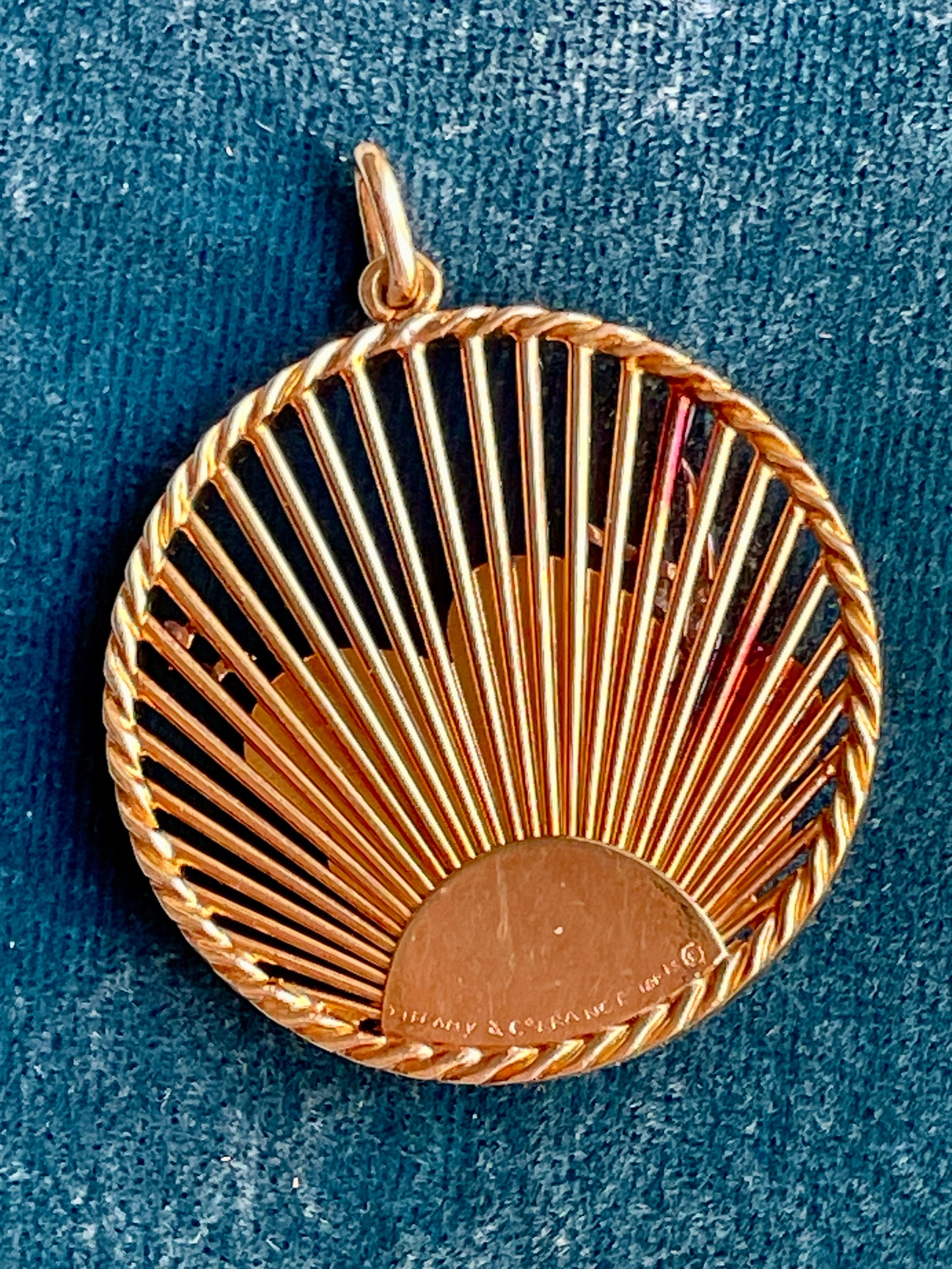 Tiffany & Co. Paris Diamond "Sunburst Sailboat" 18k Gold Pendant