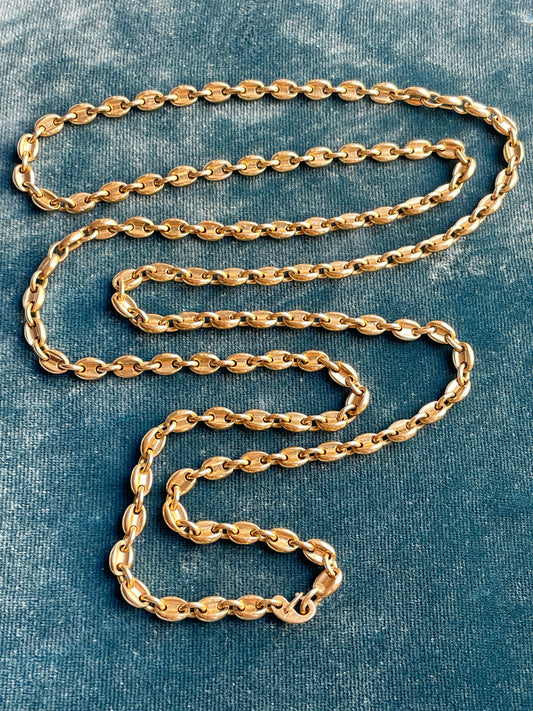Cartier "Grain de Café" Stylized Oval Link 18k Gold 32.5" Chain