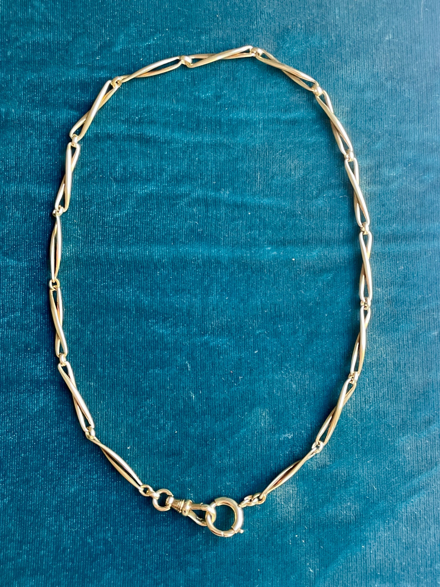 Victorian Infinity Link 14k Gold 16" Watch Chain