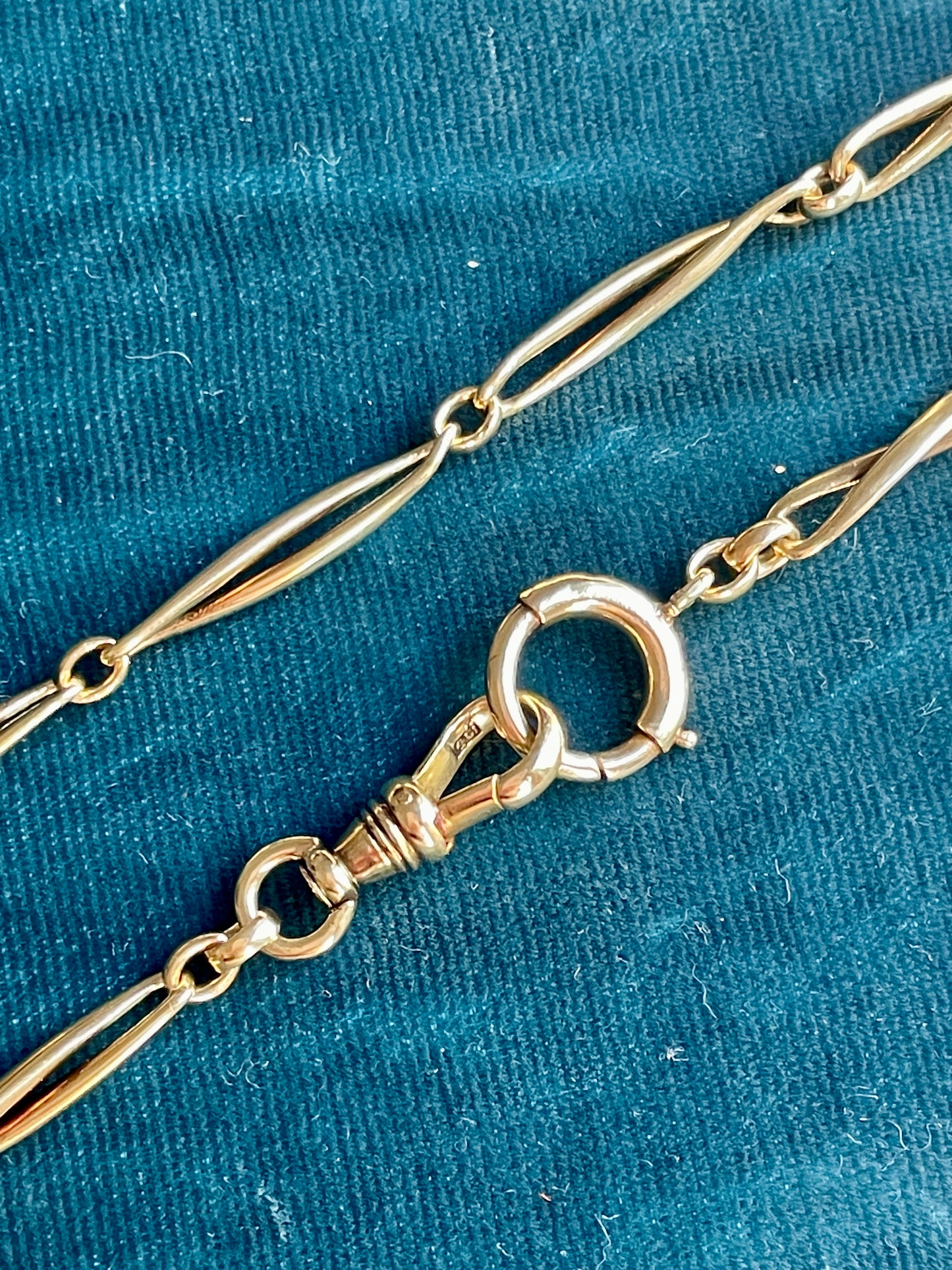 Victorian Infinity Link 14k Gold 16" Watch Chain