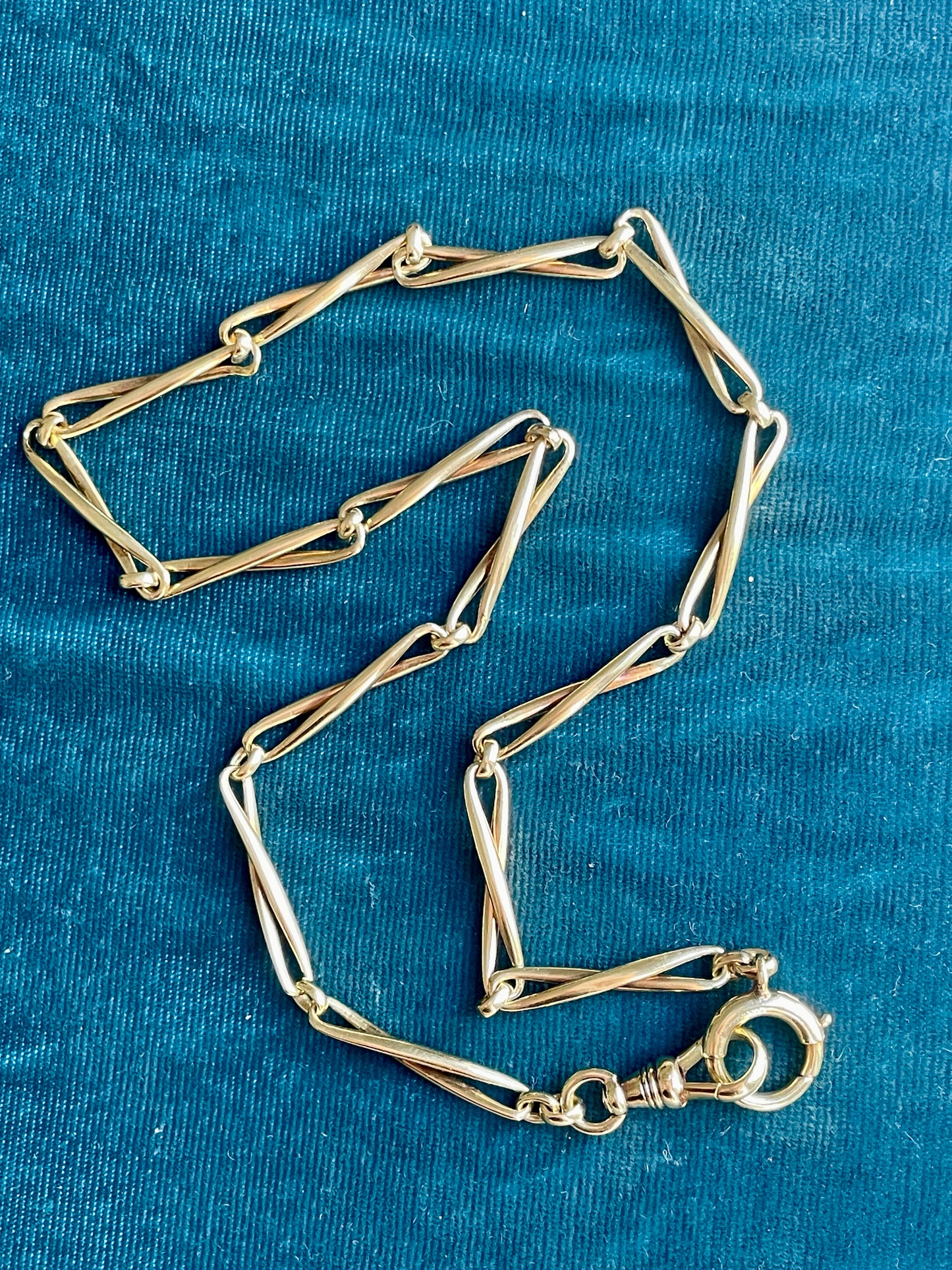 Victorian Infinity Link 14k Gold 16" Watch Chain