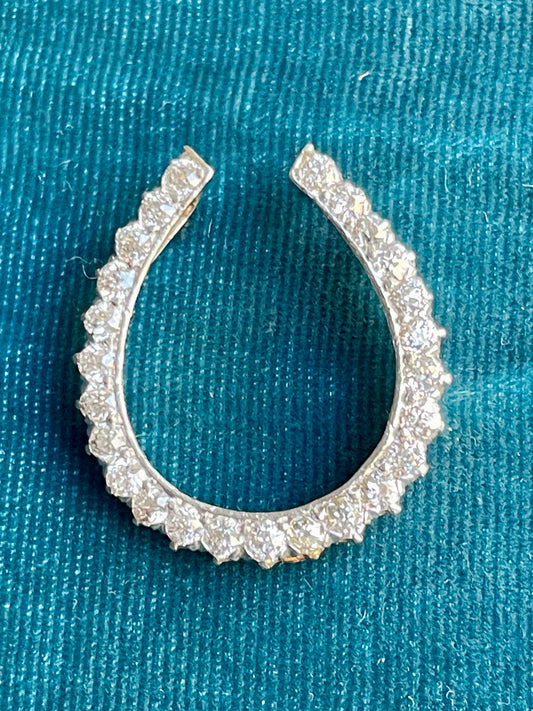 Art Deco Diamond Horseshoe 14k Gold Pendant