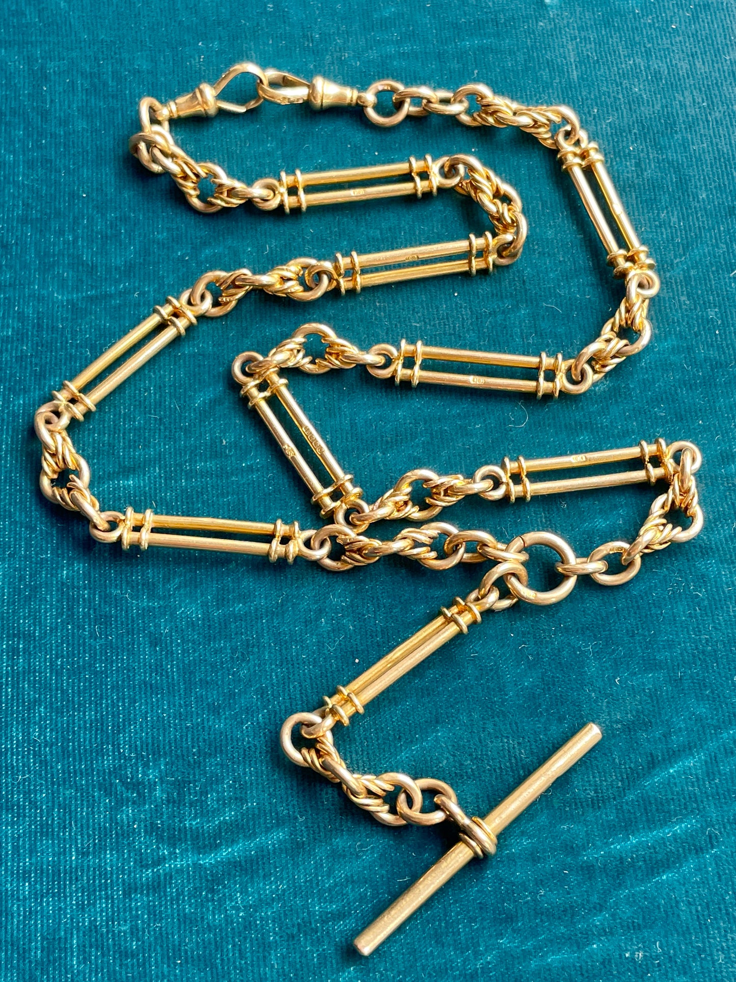 Antique Fancy Link 18k Gold 20" Albert Watch Chain