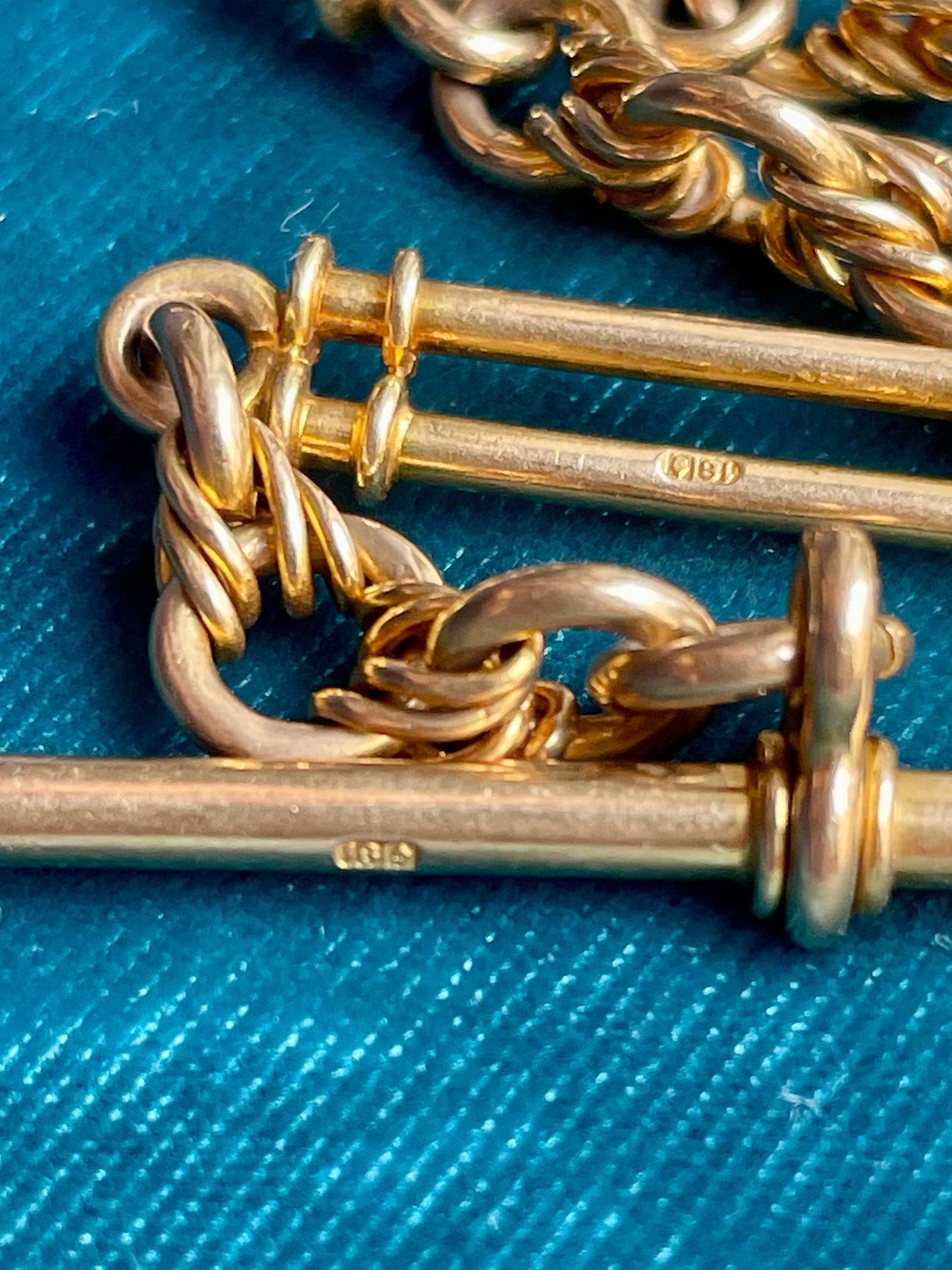 Antique Fancy Link 18k Gold 20" Albert Watch Chain