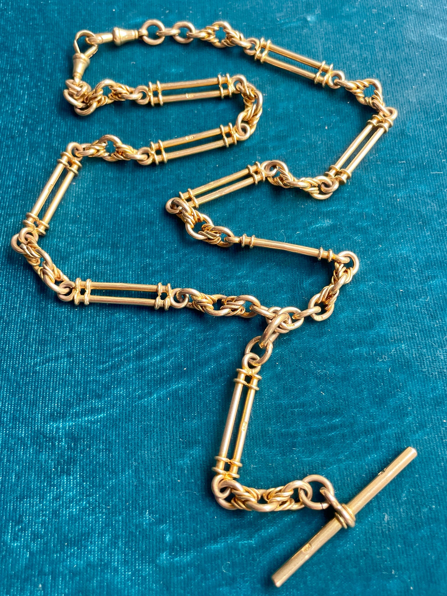Antique Fancy Link 18k Gold 20" Albert Watch Chain