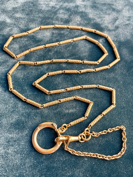 Hermès "Torsade" Baton Link 18K Gold 18.5" Chain