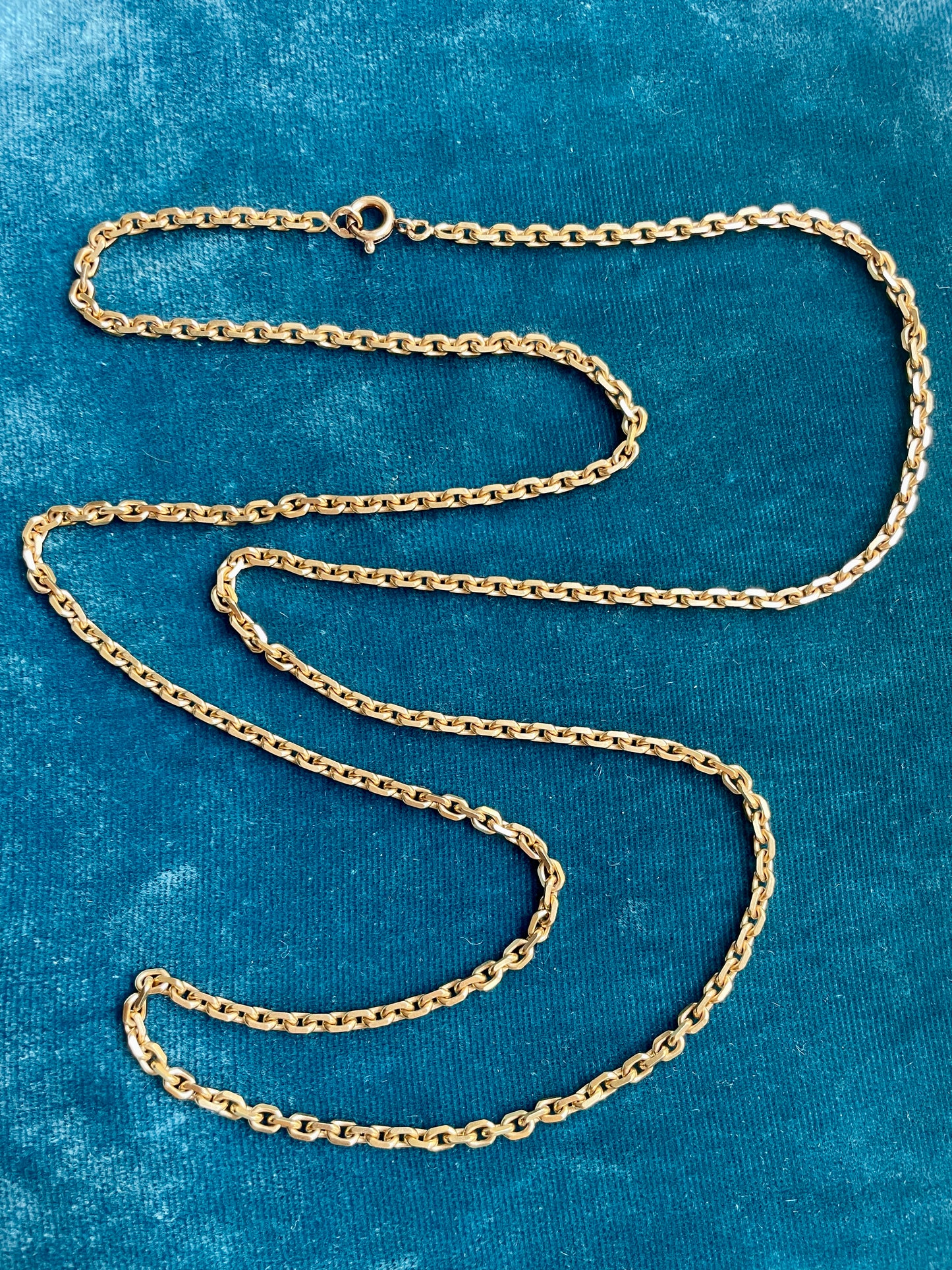 Faceted Forçat Link 18k Gold 28" Opera Chain