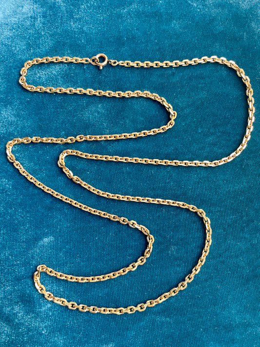 Faceted Forçat Link 18k Gold 28" Opera Chain
