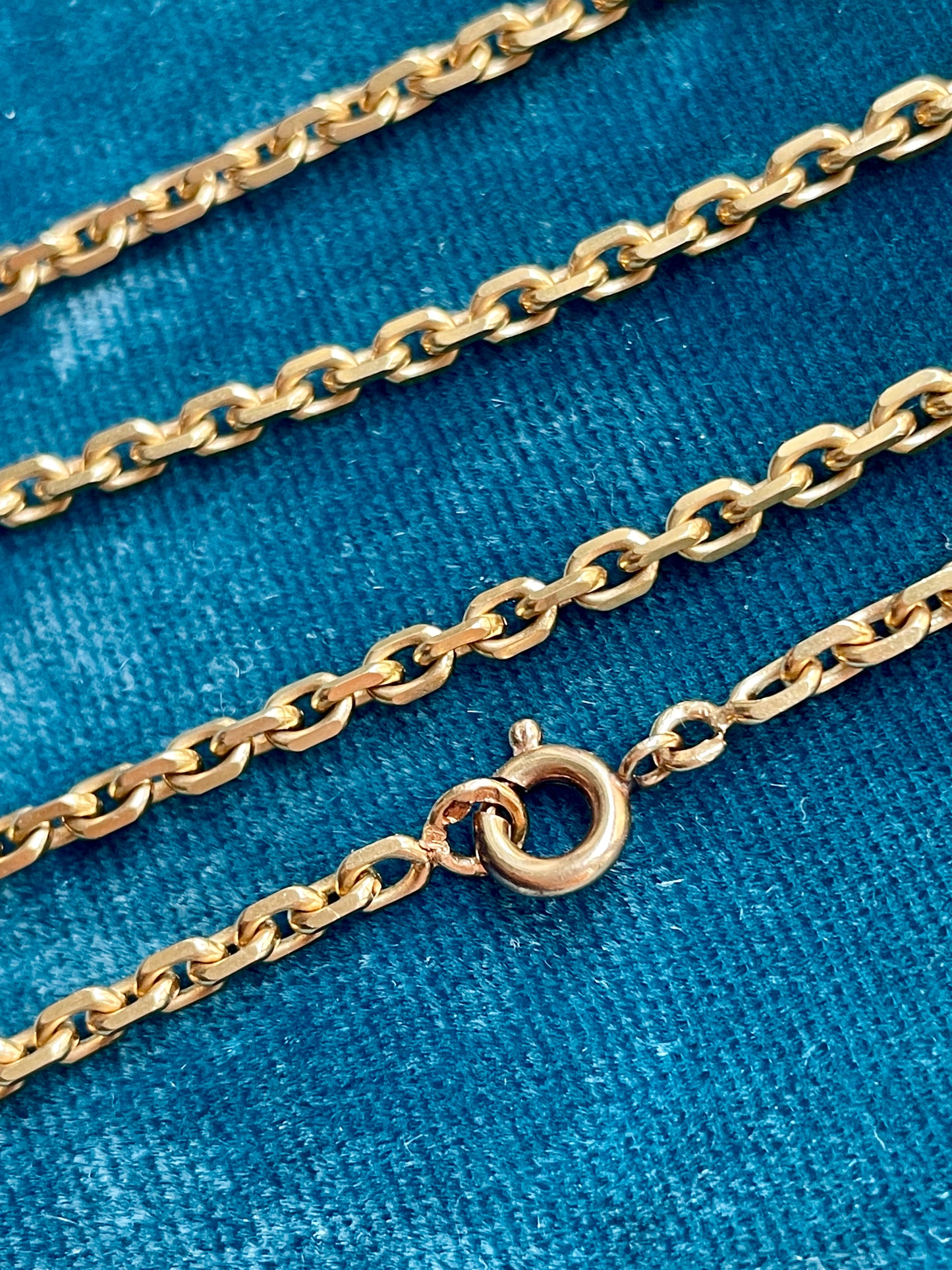 Faceted Forçat Link 18k Gold 28" Opera Chain