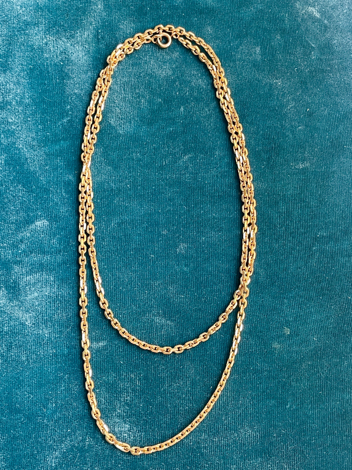 Faceted Forçat Link 18k Gold 28" Opera Chain