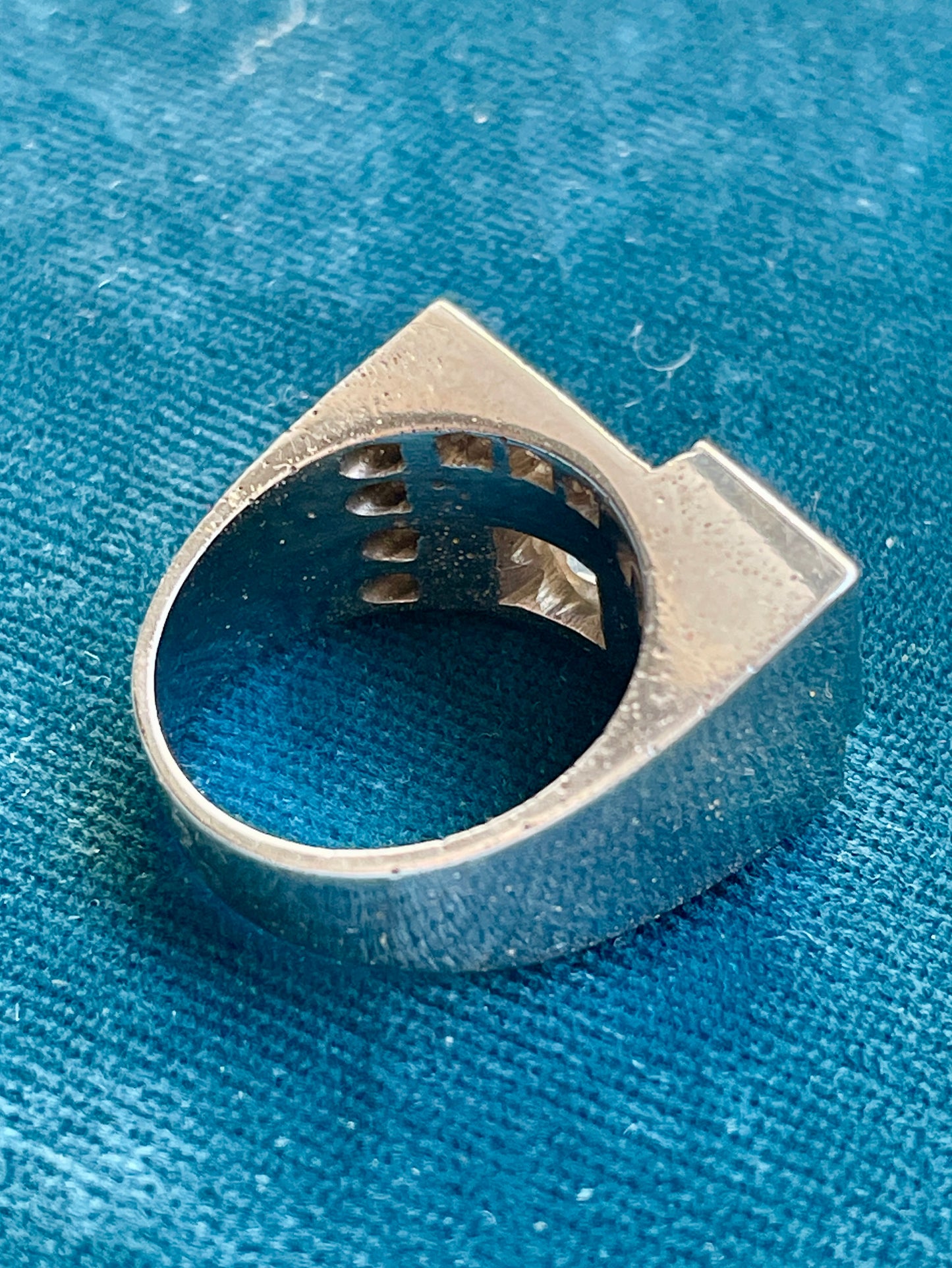 Antique Art Deco Platinum Asymmetrical Tank Ring