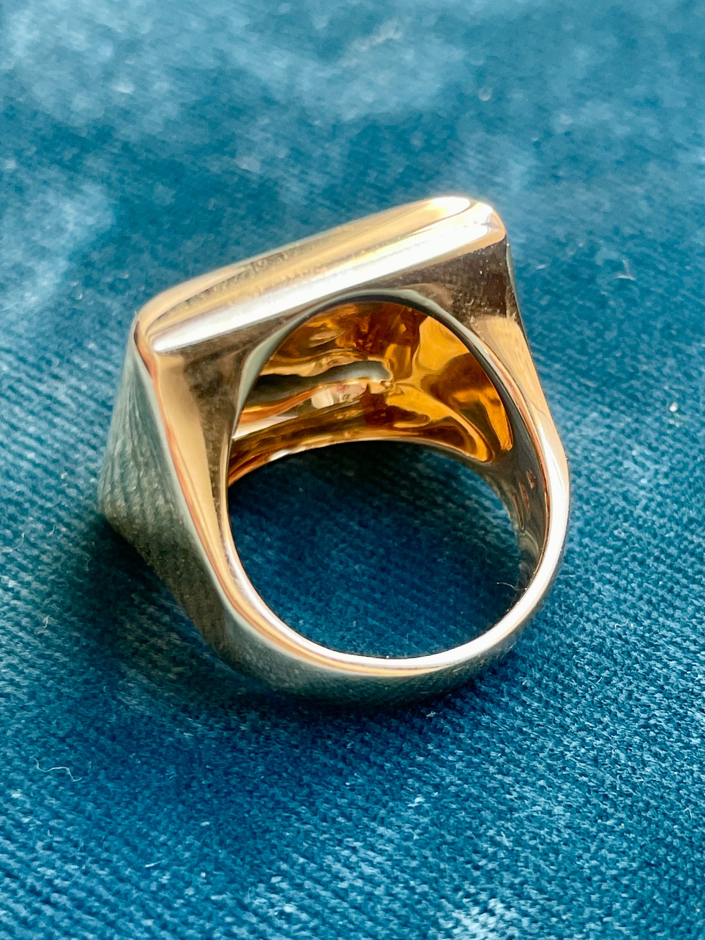 Vintage Cartier Oversized Square 18k Gold Ring