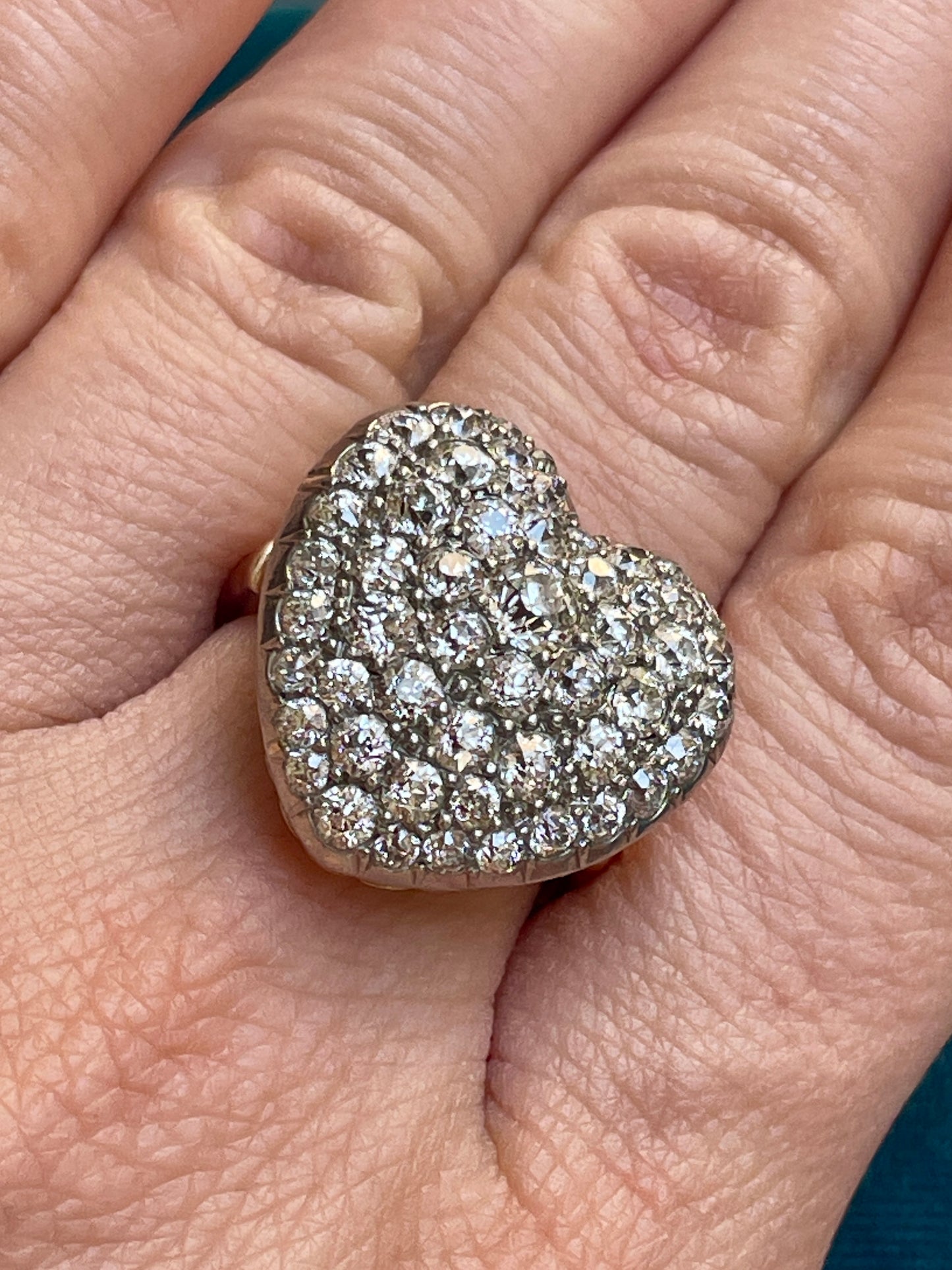 Antique Victorian Pavé Diamond Heart Ring