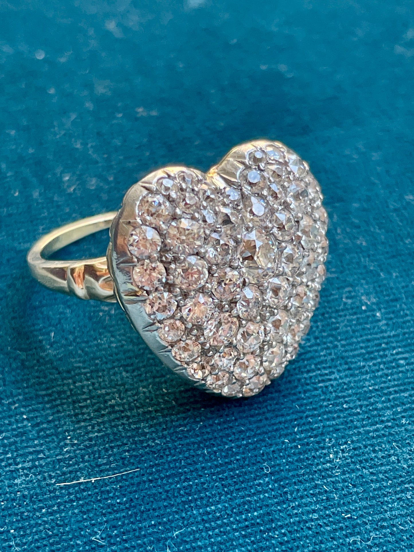 Antique Victorian Pavé Diamond Heart Ring