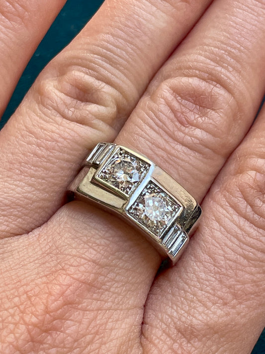 Antique Art Deco Platinum Tank Ring