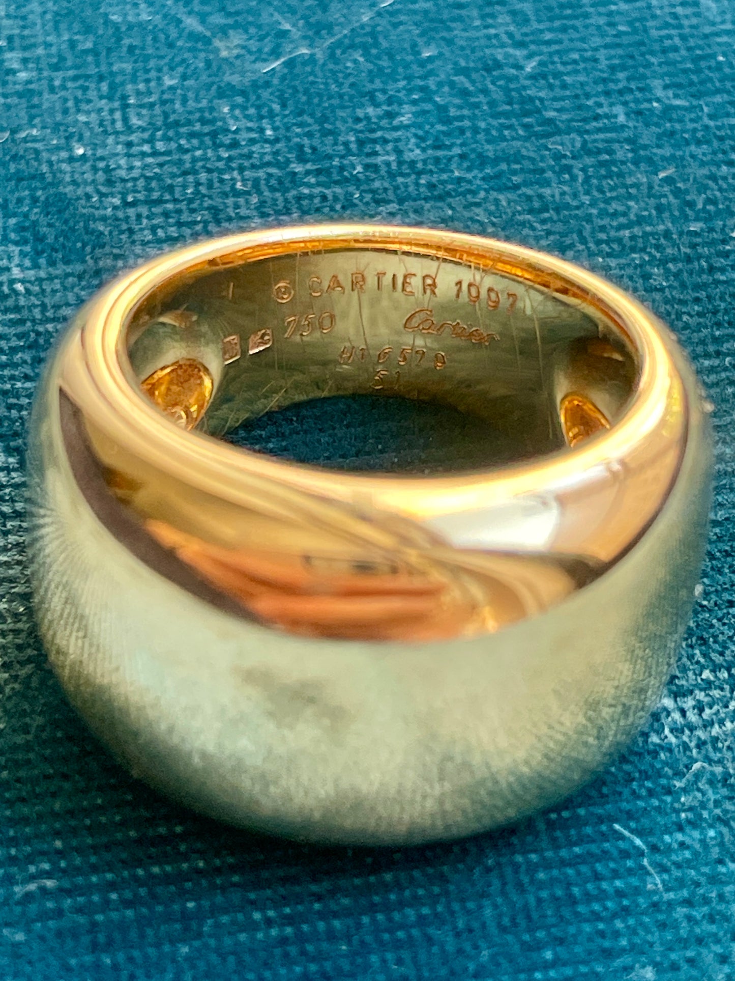 Vintage Cartier Nouvelle Vague 18k Gold Cigar Band Ring