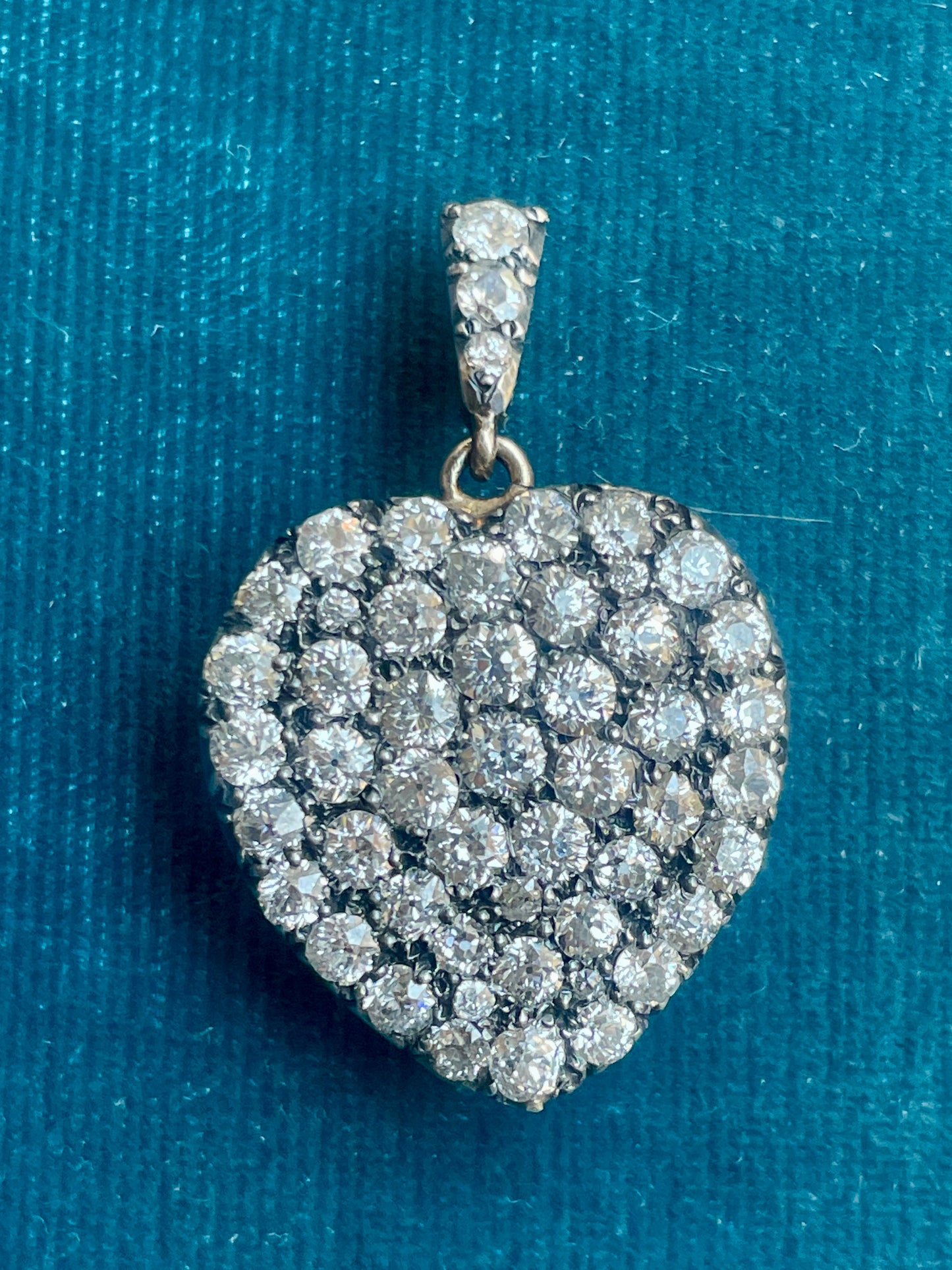 Antique Victorian Pavé Diamond Heart Locket