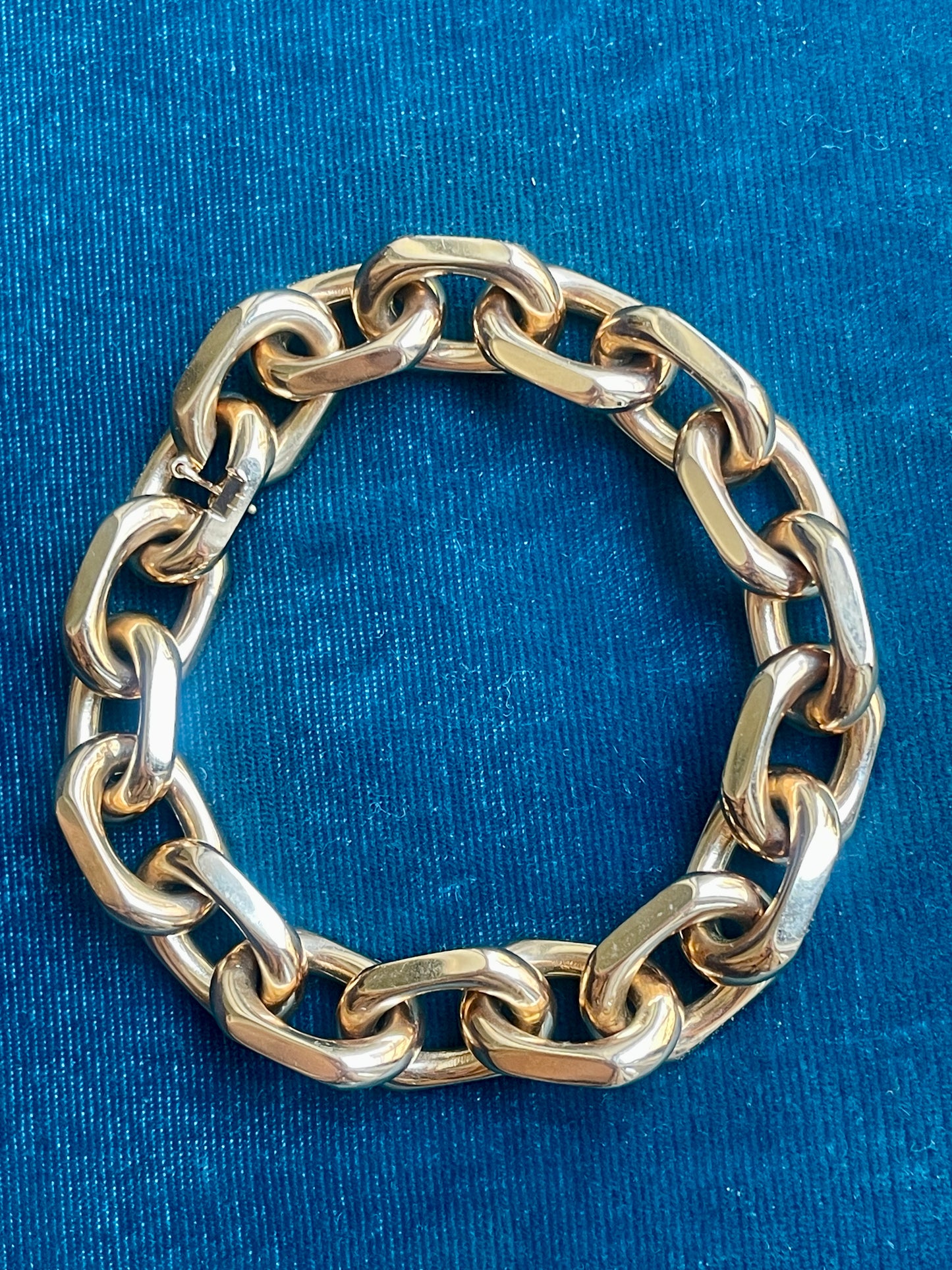Vintage Chunky Biker Link 18k Gold Bracelet