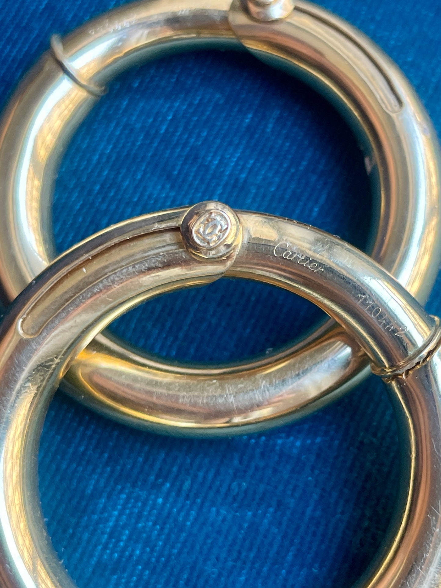 Vintage Cartier Tubular Hoop 18k Gold Earrings