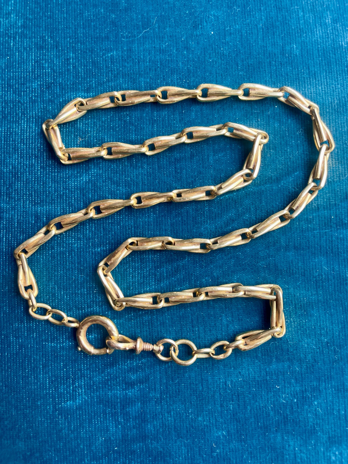 Antique Victorian Barley Link 18k Gold 17" Watch Chain