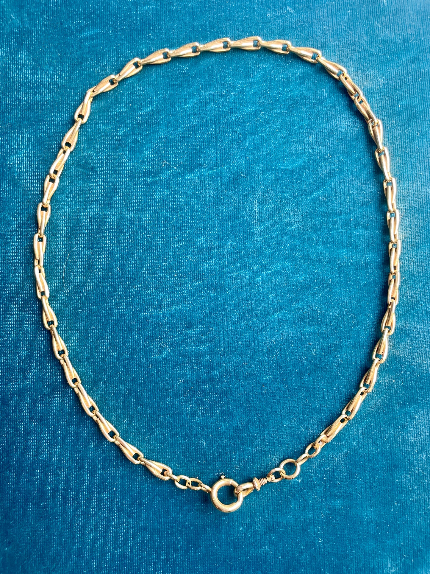 Antique Victorian Barley Link 18k Gold 17" Watch Chain