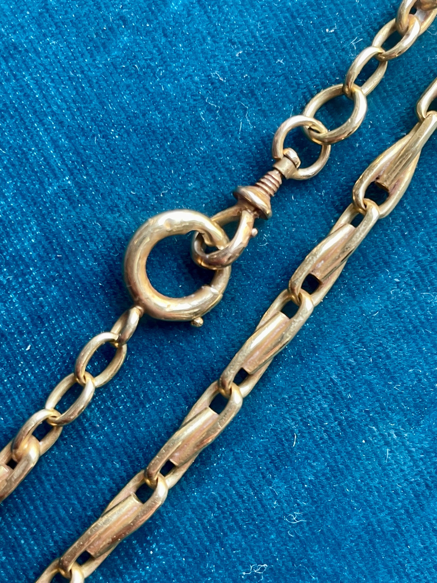 Antique Victorian Barley Link 18k Gold 17" Watch Chain