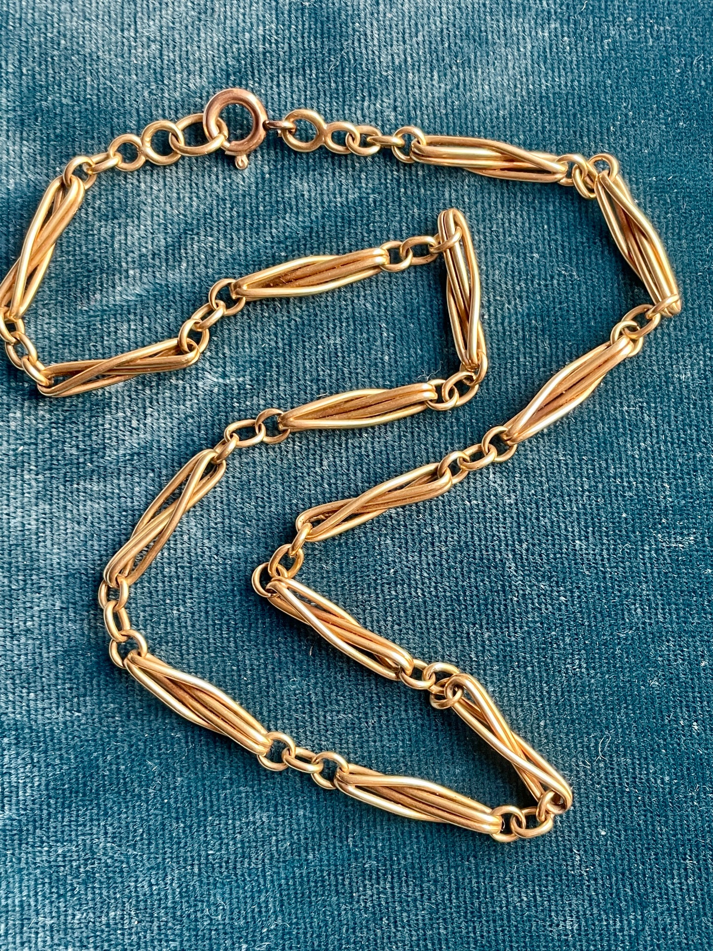 Antique Victorian Infinity Link 18k Gold 15" Watch Chain