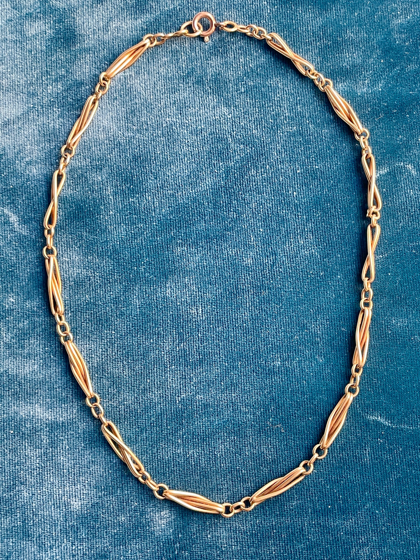 Antique Victorian Infinity Link 18k Gold 15" Watch Chain