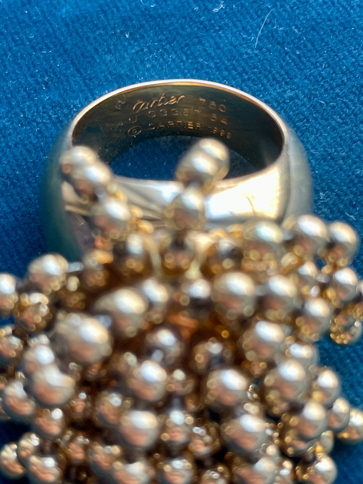 Vintage Cartier Paris Nouvelle Vague Perruque 18k Gold Ring