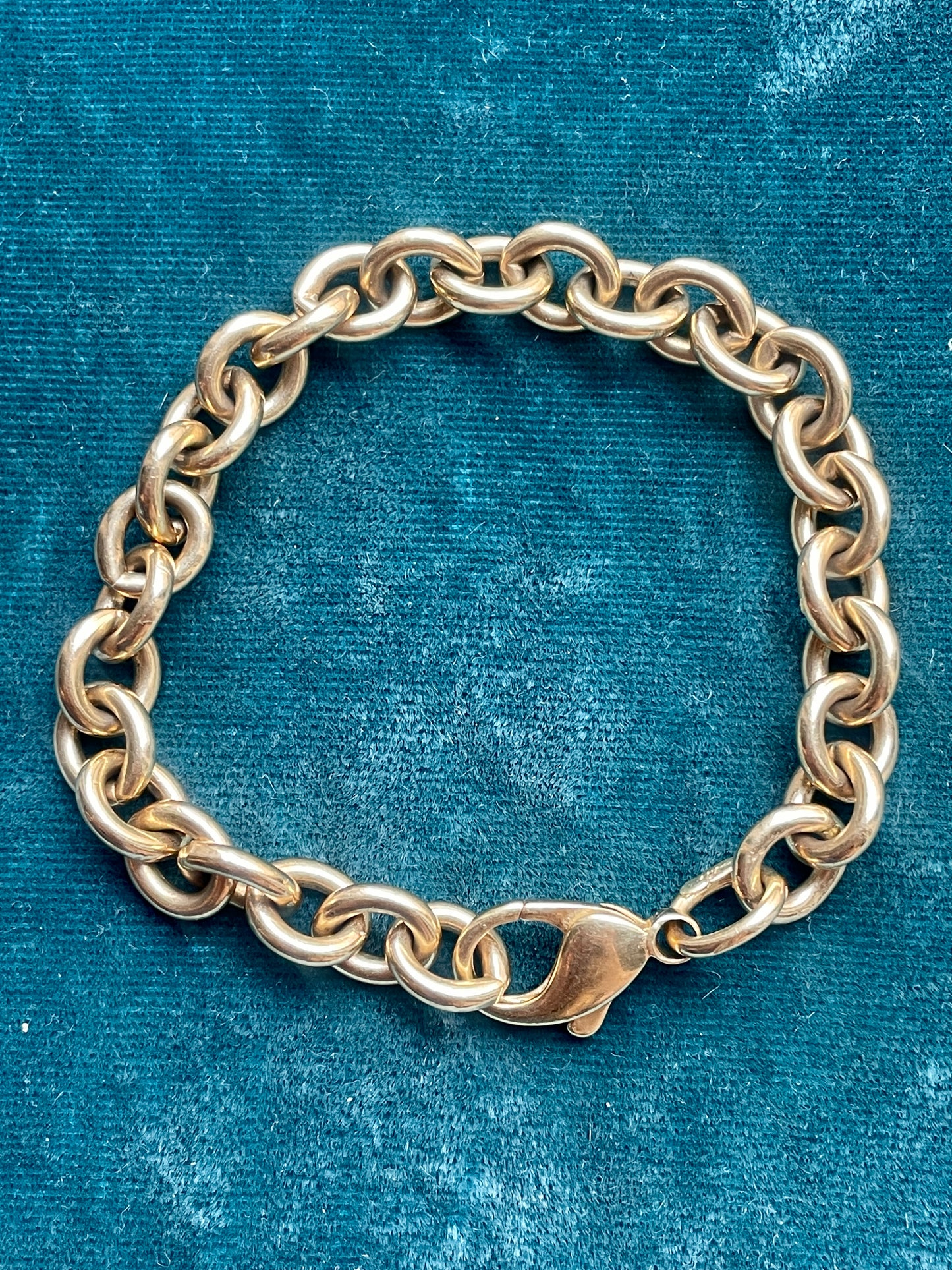 Oval Belcher Link 14K Gold Charm Bracelet