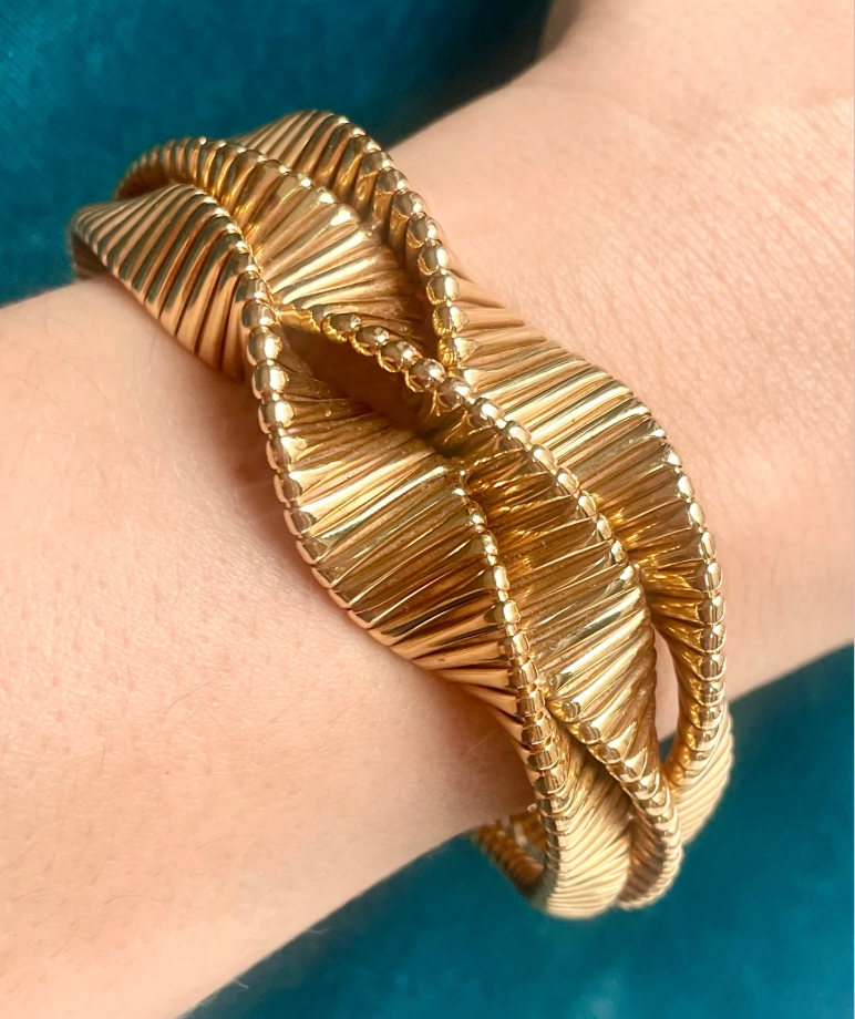 Mauboussin "Reflection" Twisted Ribbon 18k Gold Necklace